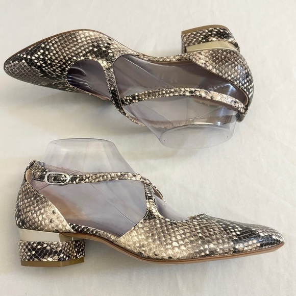 AGL 38 (8) d’Orsay Pump Women’s Snakeskin Print Pointed Toe Strappy Shoes - Picture 10 of 13